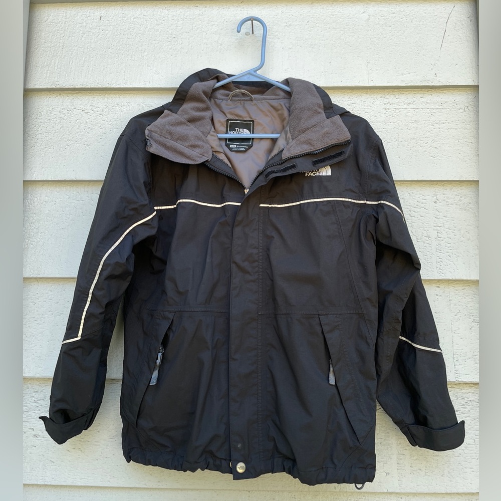 The North Face “HyVent” Light Jacket w/Detachable Hood, Boys Size Large, Black